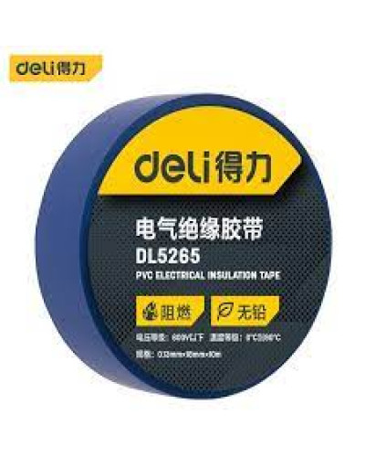 Изолента Deli 0.13х18х10м ПВХ синяя