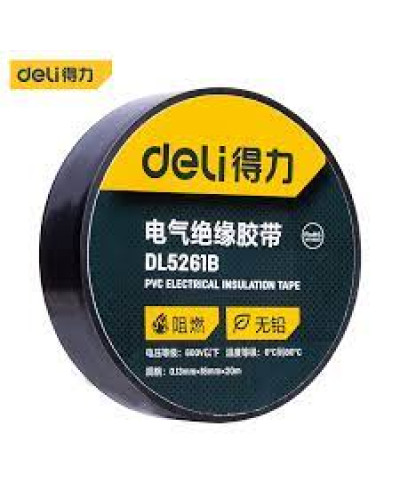 Изолента Deli 0.13х18х10м ПВХ чёрная