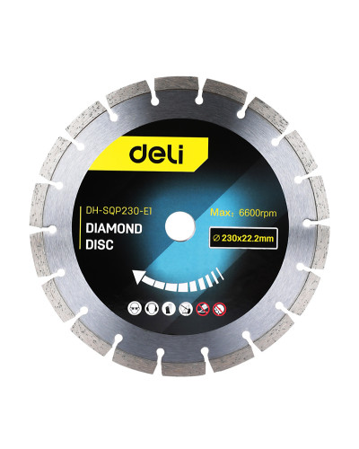 Диск алмазный сегментный Deli 230х22,2мм