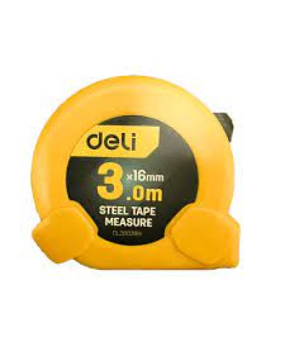 Рулетка Deli  3мХ16мм жёлтая